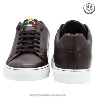 Men's Dark Brown Calfskin Sneakers | Tuscan Handcrafted