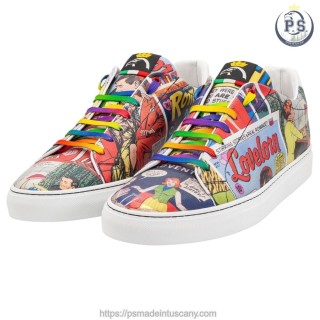 Sneakersy Skórzane Wzór Kreskówka PS Siena | Rainbow Laces
