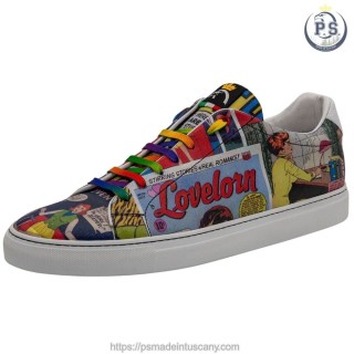 Sneakers in Pelle Stampa Cartone PS Siena | Lacci Rainbow