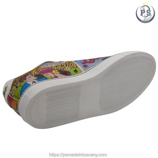 Sneakers in Pelle Stampa Cartone PS Siena | Lacci Rainbow