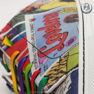 Sneakers in Pelle Stampa Cartone PS Siena | Lacci Rainbow