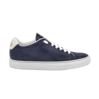 Sneakers PS Fatte a mano In Camoscio Effetto Vipera Blu