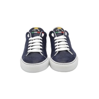 Handmade Blue Viper Effect chamois Sneakers PS