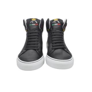 Czarne skórzane Sneakersy PS