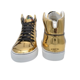 Sneakers alte PS da uomo In Pelle Specchiata Oro