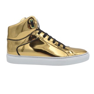 Men's PS high sneakers in gold mirrored leather