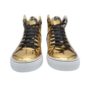 Men's PS high sneakers in gold mirrored leather