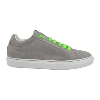 Handmade Men's PS Sneakers in gray suede leather