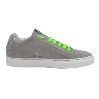 Handmade Men's PS Sneakers in gray suede leather