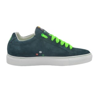 Handmade Men's suede leather PS sneakers Green