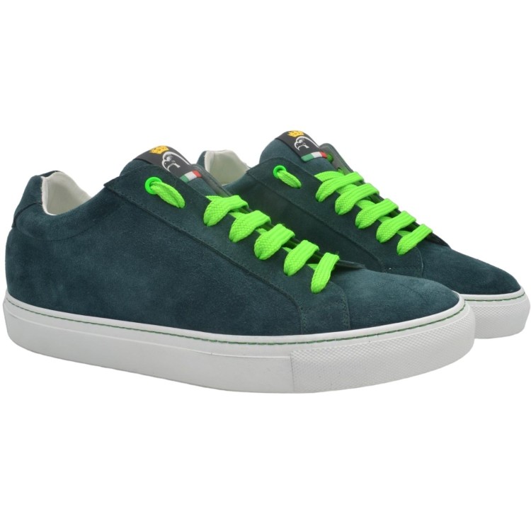 Handmade Men's suede leather PS sneakers Green