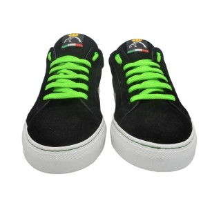 Handmade Men's PS sneakers in black suede leather