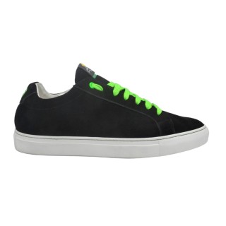 Handmade Men's PS sneakers in black suede leather