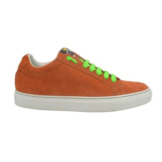 Handmade Men's PS sneakers in orange suede