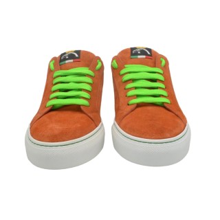 Handmade Men's PS sneakers in orange suede