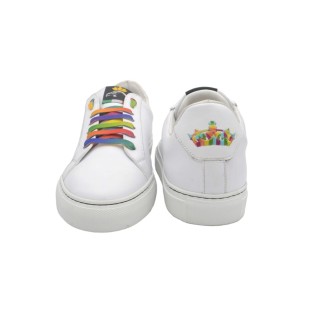Women's PS white leather handcrafted sneakers