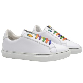 Women's PS white leather handcrafted sneakers