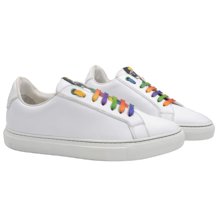 Women's PS white leather handcrafted sneakers