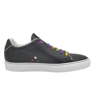 Sneakers PS da Uomo Fatte a mano In Pelle Nera