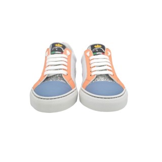 Handmade Sneakers PS Silvia Salmon and Blue