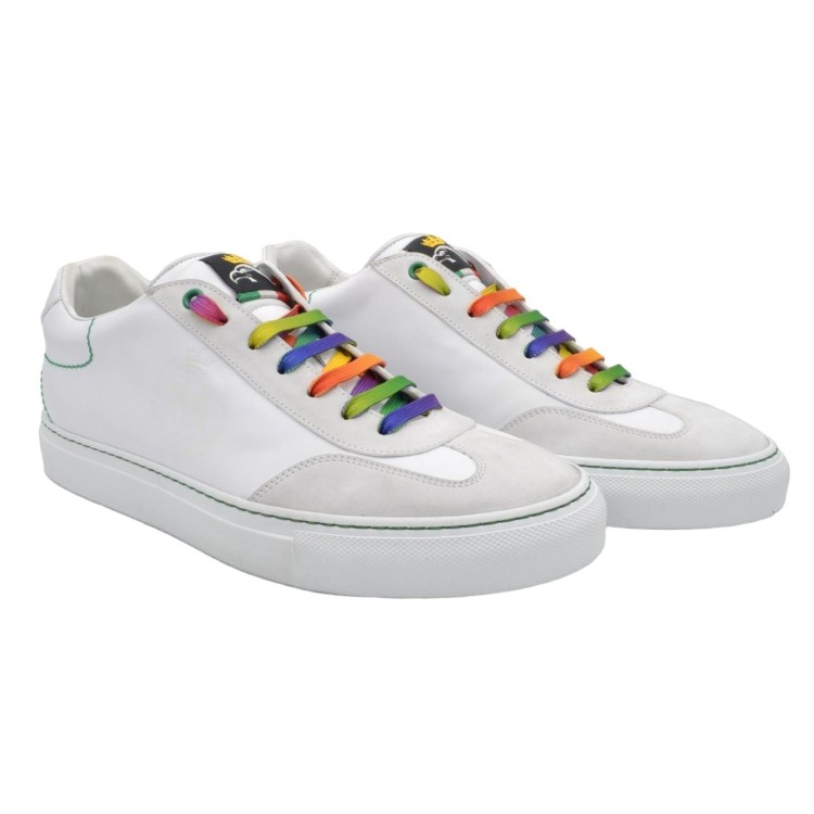 Białe skórzane Sneakersy PS męskie