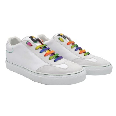 Białe skórzane Sneakersy PS męskie