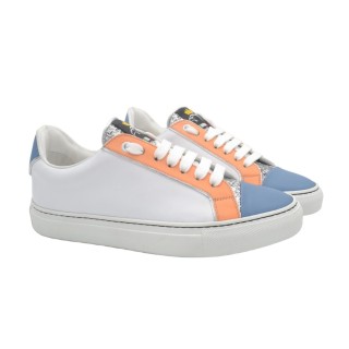 Handmade Sneakers PS Silvia Salmon and Blue