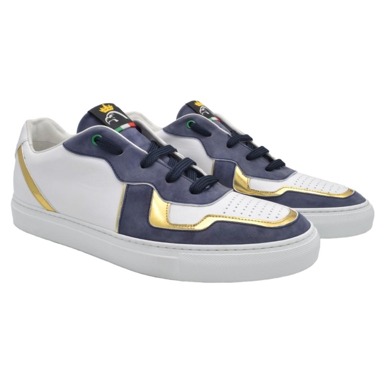 Sneakersy PS z detalami z nubuku Nocny niebieski