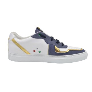 Sneakersy PS z detalami z nubuku Nocny niebieski