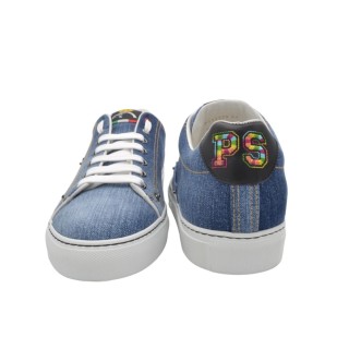 Men's handmade PS sneakers in denim color