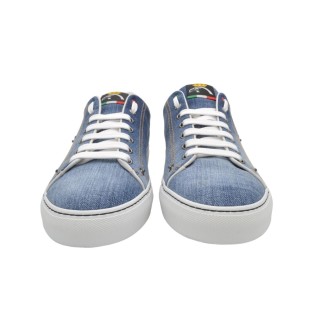 Men's handmade PS sneakers in denim color