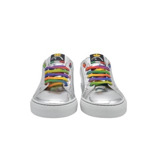 Sneakers PS da donna Artigianali  In pelle Specchiata argento