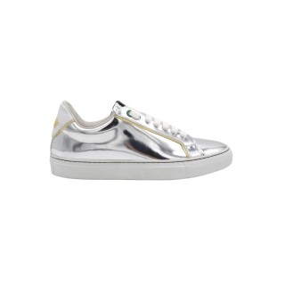 Women's PS Sneakers Handmade In Silver Mirrored Leather