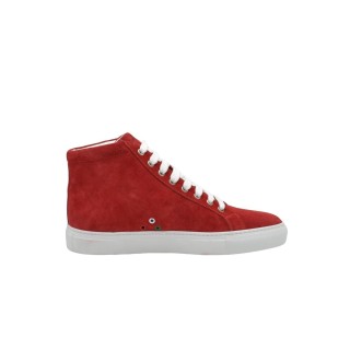 Handmade PS high Sneakers in red suede