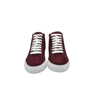 Handcrafted PS High Sneakers in Bordeaux Suede Leather