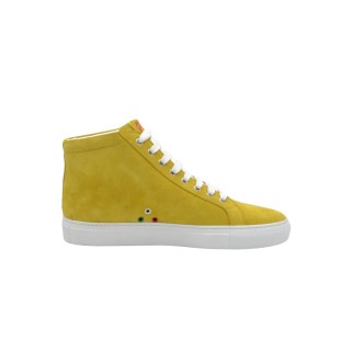 Sneakers alte PS Artigianali da uomo in pelle Scamosciato Giallo