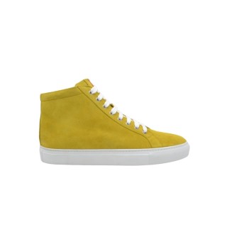 Sneakers alte PS Artigianali da uomo in pelle Scamosciato Giallo