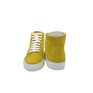PS High Sneakers Handcrafted Men's Leather Yellow Suede
