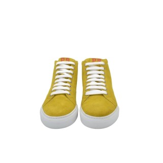 PS High Sneakers Handcrafted Men's Leather Yellow Suede