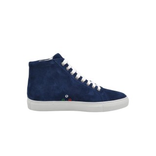 Sneakers alte PS Fatte a Mano in pelle Scamosciato Blu