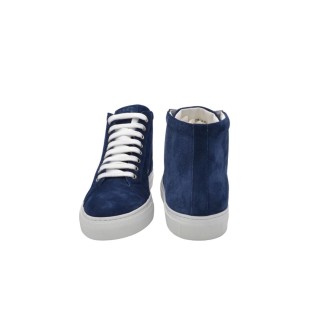 PS High Sneakers Handmade Leather Suede Blue