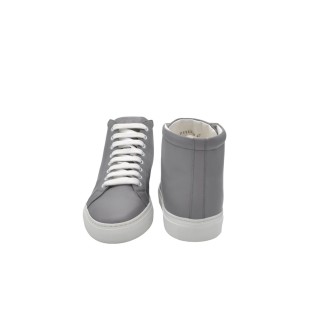 Handcrafted PS High Sneakers in Grey Leather