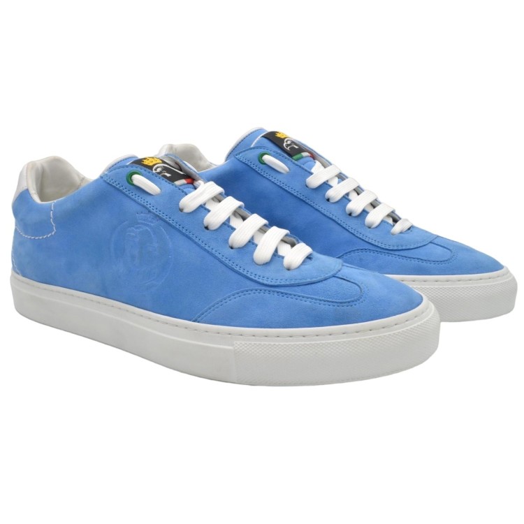 Handmade Light Blue Chamois Sneakers