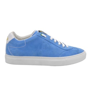 Handmade Light Blue Chamois Sneakers